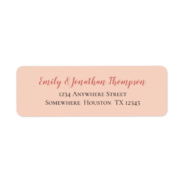 Svartvit text i korall Retur Namn Adress Returadress Etikett (Framsidan)