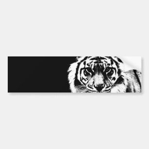 Svartvit tiger bildekal