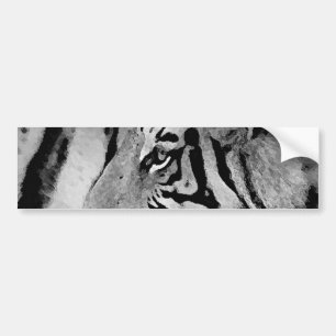 Svartvit tiger bildekal