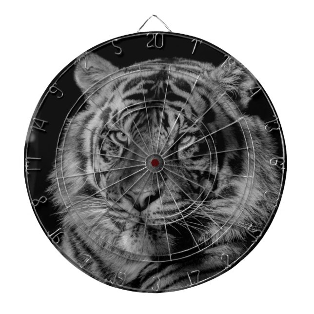 Svartvit tiger darttavla (Framsidan)