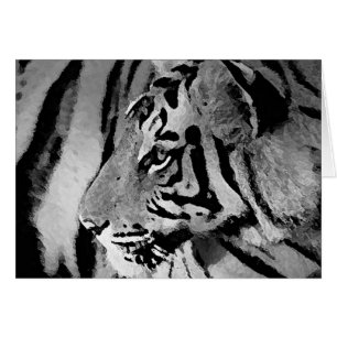 Svartvit tiger hälsningskort