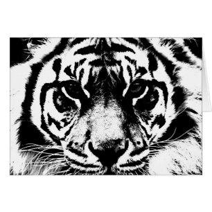 Svartvit tiger hälsningskort