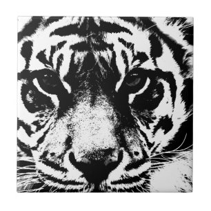 Svartvit tiger kakelplatta