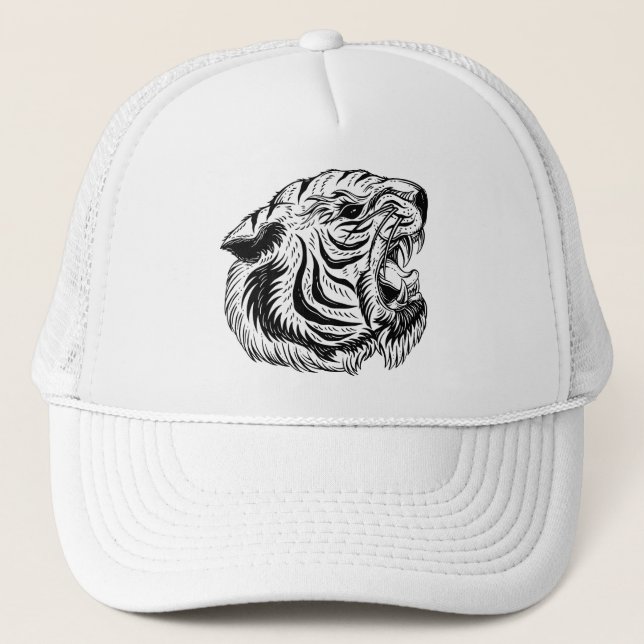 Svartvit tiger keps (Framsida)