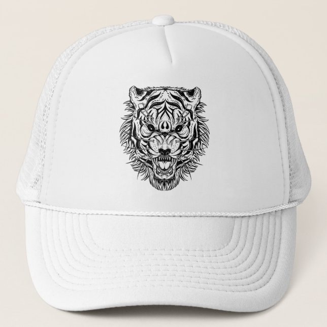 Svartvit tiger keps (Framsida)
