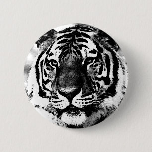 Svartvit tiger knapp