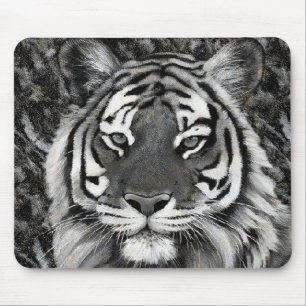 Svartvit tiger Mousepad Musmatta