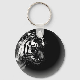 Svartvit tiger nyckelring