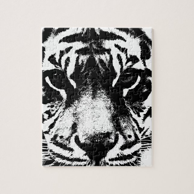 Svartvit tiger pussel (Vertikal)
