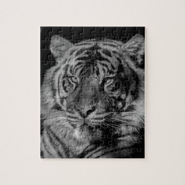 Svartvit tiger pussel (Vertikal)