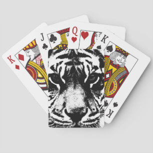 Svartvit tiger spelkort
