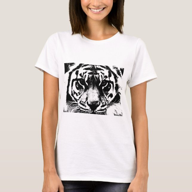 Svartvit tiger t-shirt (Framsida)