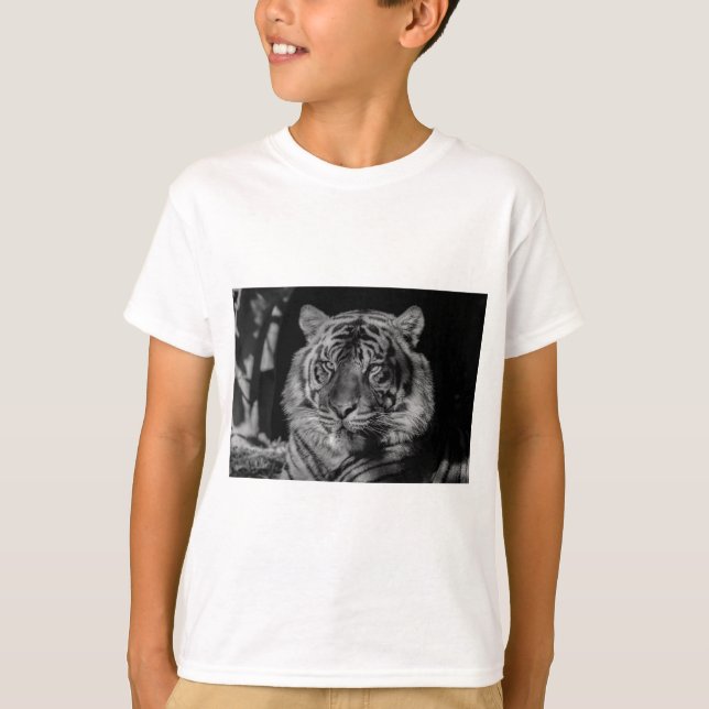 Svartvit tiger tee shirt (Framsida)