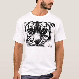 Svartvit tiger tee shirt