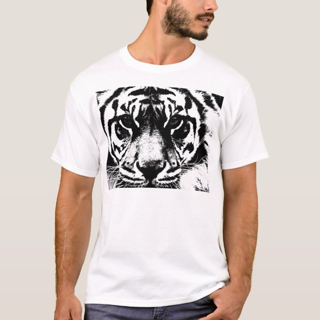 Svartvit tiger tee shirt (Framsida)