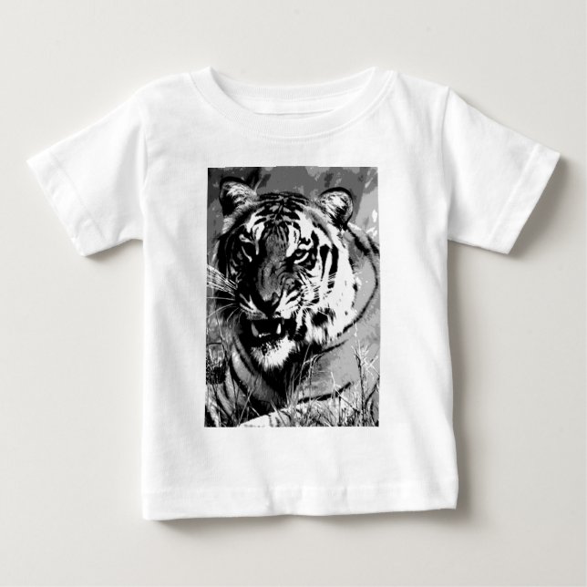 Svartvit tiger tee shirt (Framsida)