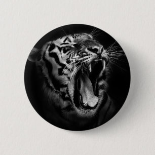 Svartvit tigerinspiration knapp