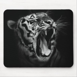Svartvit tigerinspiration musmatta