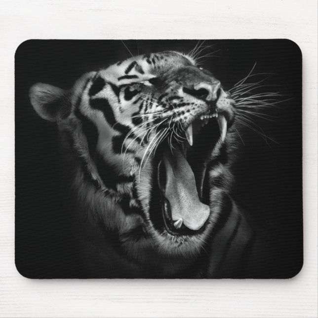 Svartvit tigerinspiration musmatta (Framsidan)