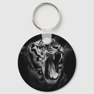 Svartvit tigerinspiration nyckelring