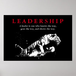 Svartvit tigerledarskap Motivering Poster