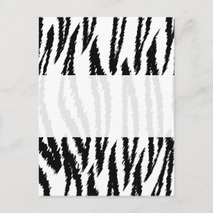 Svartvit tigerutskrift. Tiger Mönster. Vykort