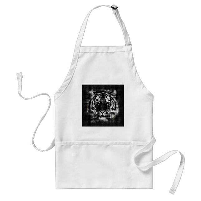 Svartvit tigerVintage Apron Förkläde (Framsidan)