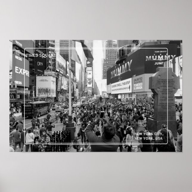 Svartvit Times Square Poster (Framsidan)
