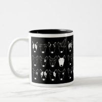 Svartvit tjurTerriermugg (Multibull fodrar),