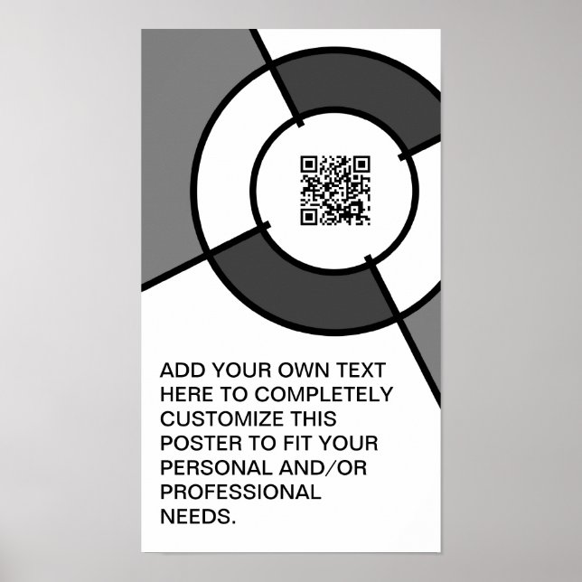 Svartvit tråd QR-kod Poster (Framsidan)