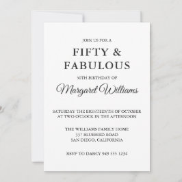 Svartvit Trendig med 50 och Fabulous Polka dots Inbjudningar