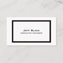 Svartvit trendig Modern Elegant White Visitkort