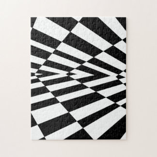 Svartvit, tresidig optisk Illusion Pussel