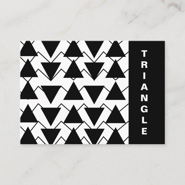 Svartvit triangel Chevron Rand Visitkort (Framsida)