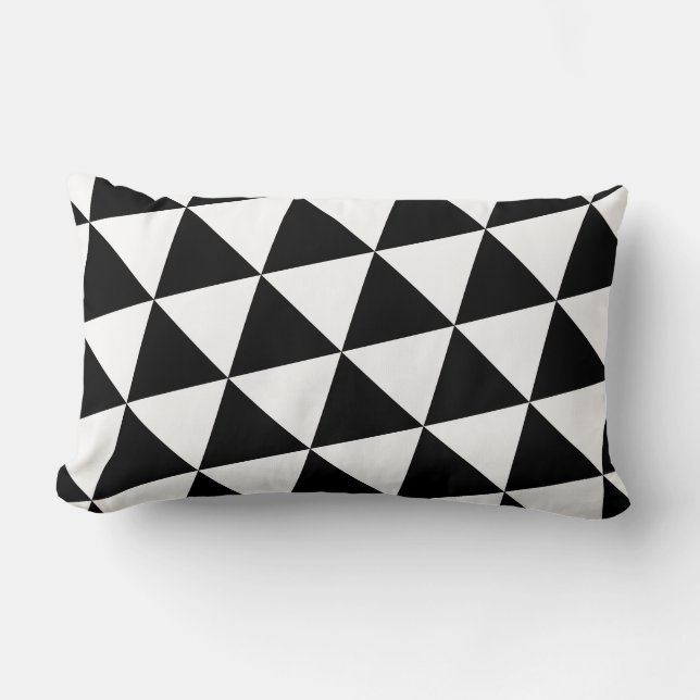 Svartvit triangel Geometric Mönster Lumbarkudde (Framsida)