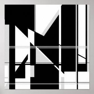 Svartvit triangel i Abstrakt Labyrinth Design Poster