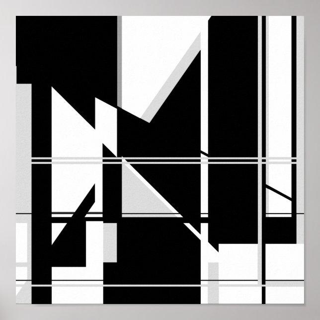 Svartvit triangel i Abstrakt Labyrinth Design Poster (Framsidan)