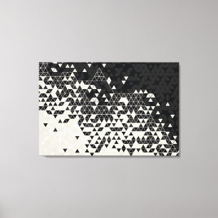 Svartvit triangel Mönster Kanvastryck