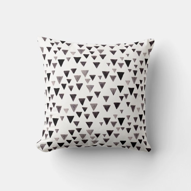 Svartvit triangel Mönster Pillow Kudde (Framsida)