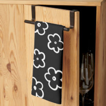 Svartvit Tropical Blommigt Botanical Summer