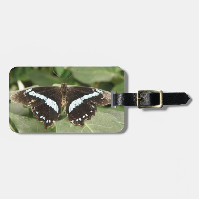 Svartvit Tropical Butterfly Anpassningsbar Bagagebricka (Horisontell Framsida)