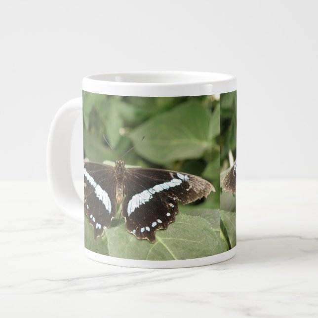 Svartvit tropisk fjäril Mugg Jumbo Mugg (Framsida vänster)