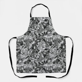 Svartvit tropiskt Löv