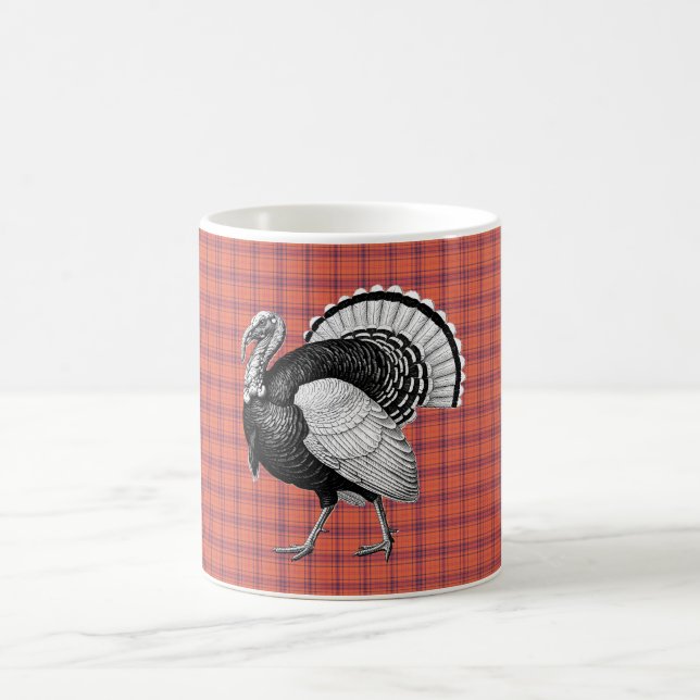 Svartvit Turkiet-Orange Plade-Thanksgiving Kaffemugg (Center)
