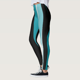 Svartvit turkos leggings