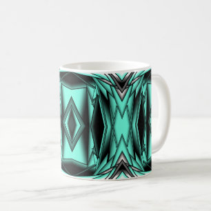 Svartvit turkos Ombre Modern Abstrakt Art Kaffemugg