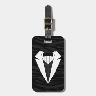 Svartvit Tuxedo Bagagebricka