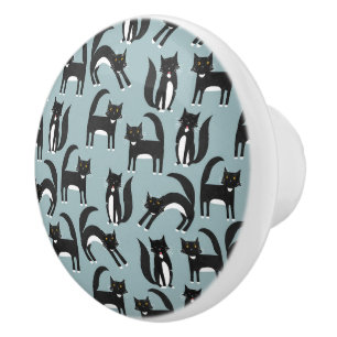 Svartvit Tuxedo-katter Knopp