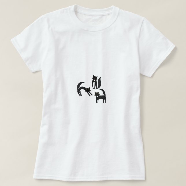 Svartvit Tuxedo-katter T Shirt (Design framsida)