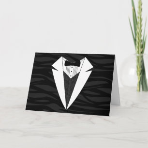 Svartvit Tuxedo Kort